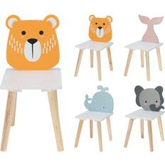 Sitting Furniture Carousel Home Children's Wooden Animal Chair 24 x 29.5 x 52 cm