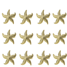 Gold Napkin Rings SEM Starfish Rings 12 Gold Summer Wedding Beach Table Deco Napkin Ring
