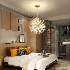 Elegant Golden Dandelion Chandelier with 8 G9 Bulb Heads Pendant Lamp