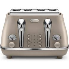 De'Longhi Beige Toasters De'Longhi Elements CTOE4003BG 4-Slice Toaster