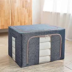 Cotton Storage Boxes Kikidex Navy Blue S Large Capacity Folding Cotton Quilt Steel Frame Storage Box