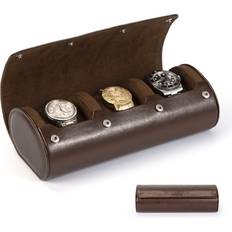 Watch Boxes Zeuxo Watch Roll Travel Case 3 Slot Watch Box Organizer