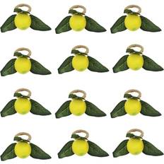 Yellow Napkin Rings Spactz Rings Set of 12 Decorative Lemon Vine Leaf Rings Napkin Ring