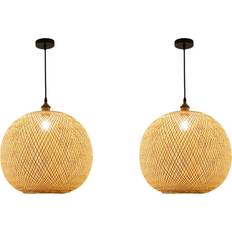 Maxpower 2X Woven Bamboo Light Chandelier Rattan Pendant Lamp