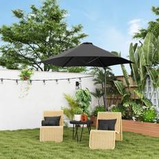 Garden & Outdoor Environment OutSunny Offset Roma Patio Umbrella 2.5M Black