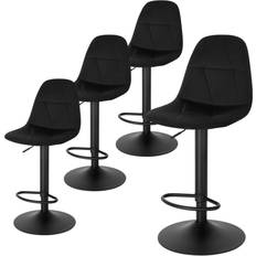 Lestarain Bar Stools Set of 4 Adjustable and Swivel Seating Stool