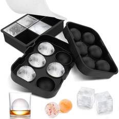 Stackable Ice Cube Trays HKHBJS Black-Silicone Mold with Lid Ice Cube Tray
