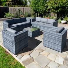 Malta Rattan 8 Seat Corner in Ocean Grey
