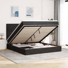 vidaXL Ottoman Bed with Mattresses 180x200 cm Dark Grey