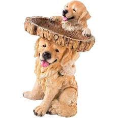 Garden Birdbath Sculpture Dog Statue Lawn Animal Fig