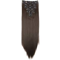 Clip on-extensions CAISHA XXL 50cm 8 Delar Set Clip In Extensions Hårförlängning Hårstycke Rak Brunett