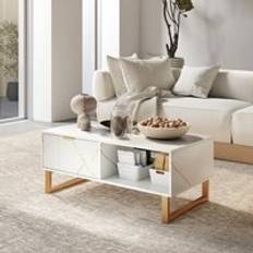 Rectangular Coffee Tables Homcom Living Room with Drawer and Open Shelves Coffee Table