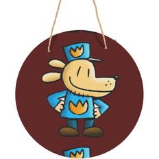 Dogman Round Metal Sign Aluminum 11.5 Print Art Plaque Wall Decor