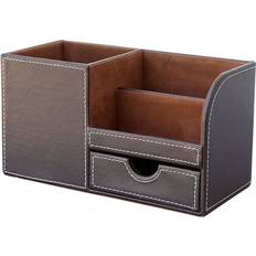 Brown Desktop Organizers SEM Desk Storage Box Pen 1 Pcs Brown Flannel