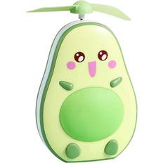 Green Makeup Mirrors Jojomino Mini LED Makeup Mirror Fan 2 in 1 Integrated Cute Avocado Shaped Practical Portable Handheld Fan - Green