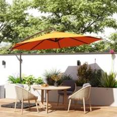 OutSunny Banana Parasol Cantilever Umbrella Garden with Base Weights 3 m