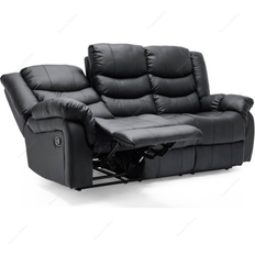 Snooze Online Snooze Online Black Leather Recliner Set Sofa