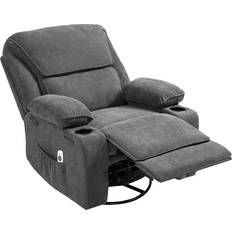 Black Rocking Chairs Latitude Run Modern Swivel and Recliner with Heating and Massage 104 cm H X 96 cm W X 100 cm D Rocking Chair