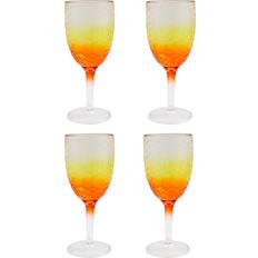 Orange Wine Glasses Carousel Home Pack of 4 Orange Ombre Plastic Wine Glass