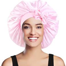 Multicolour Bonnets Hiigyl Satin Bonnet 3 Pieces Adjustable 3 Pieces For Sleeping Jumbo Satin Bonnet With Tie Band