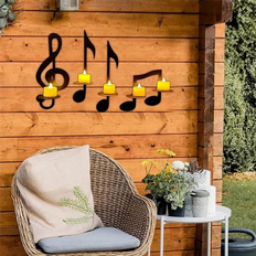 Spactz 4 Pc Music Notes Holders Wall Mount Hanging Candle Holder