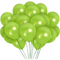 Latex Metallic Balloons Pack Of 10 Lime Green One Size