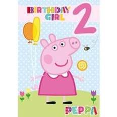 Pink Cards & Invitations Peppa Pig Age 2 Birthday Card