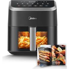 Midea Air Fryer with Visible Window 5L Digital Display 1600W Power Black