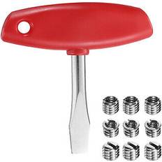 Uxcell 12mm T Handle Flat Head Screwdriver 9pcs Camera Screws Red Screwdriver