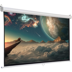 Projector Screens INMOZATA Pull Down Projector Screen 84" Wall & Ceiling Mounted HD Projection