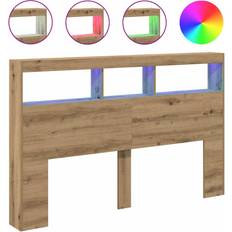 vidaXL Cabinet with LED 160 x 17 x 102 cm Headboard