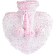 Plush Heart Shape Hot Water Bottle 800ml Pink