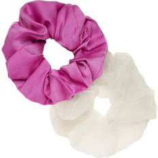 Kicks Beauty Large Hair Scrunchies 2-set Pink/White