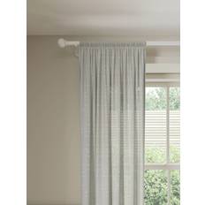 John Lewis Hidden Tab Slub Stripe Voile Curtain Panel Natural Putty