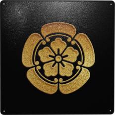 Gold Wall Decor WHIBOS Oda Kamon In Gold Seal Metal Tin Sign 12x12 in Décor Wall Decor