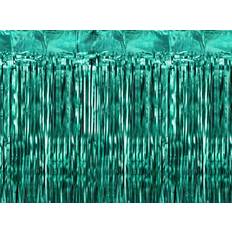 Gröna Gardinlängder PartyDeco Grön Lametta-Gardin 100x200 cm