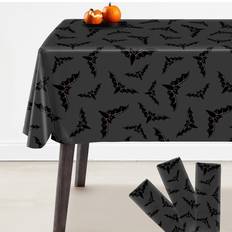 Tianfu Black Halloween Tablecloth Plastic 54x90 Inches Pack of 3