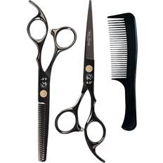 Black Hair Scissors Glamified Glam Black Hairdressing Scissors Set 6.5 Inch
