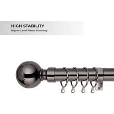 Curtain Rods Supreme Extendable Metal Curtain Pole 28 mm 120-210 cm Black Nickel