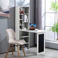 With Shelves L-Shape Convert Fold Computer Work Table