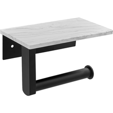Marble Toilet Paper Holders Exogio Marble Toilet Paper Holder with Shelf Black