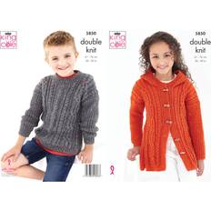 Needlework Patterns King Cole 5850 DK Knitting Pattern Childrens Cardigan & Sweater