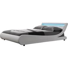 Lits avec Cadre Habitat et Jardin Led Natacha 140 x 190 cm Blanc Lit avec Cadre