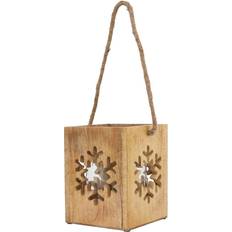 Candle Holders Hill Interiors Natural Wooden Large Snowflake Tealight Candle Holder