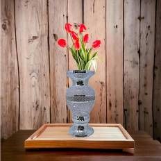 Jayogla Crushed Diamond Ceramic Silver 30 cm Vase