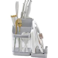 Veeki Universal Multifunctional Kitchen Storage Rack Gray Utensil Holder