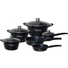 Cheffinger 10-Delar Grytset Svart Set med lock