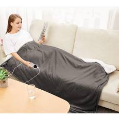 Alivio Luxurious Electric Heated Throw Blanket with Digital Controller Blankets Grey