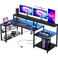 Gaming Desks Bestier 181CM Gaming Desk with Power Outlets, 800x500x909mm
