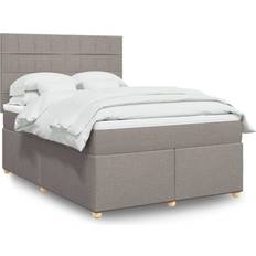 Senge & Madrasser vidaXL Kontinentalseng Med Madras 140x190 cm Stof Gråbrun Sengesæt